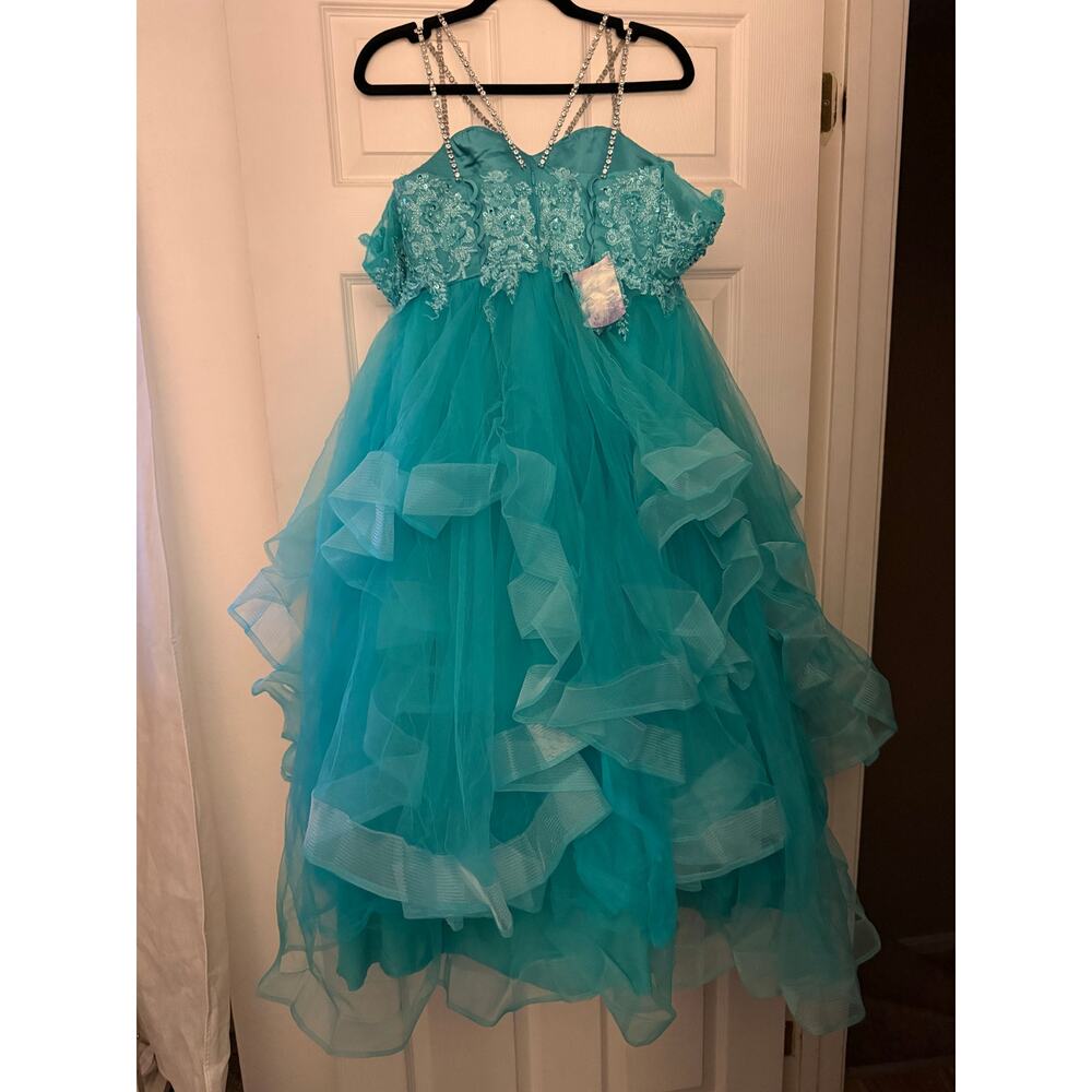 Teal Prom/Formal Dress Size 12 - Picture 4 of 7